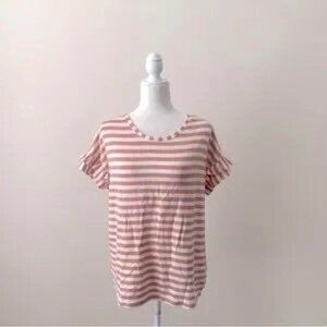 NWT - Jane + Delancey - Pink and White Striped Tee - Medium